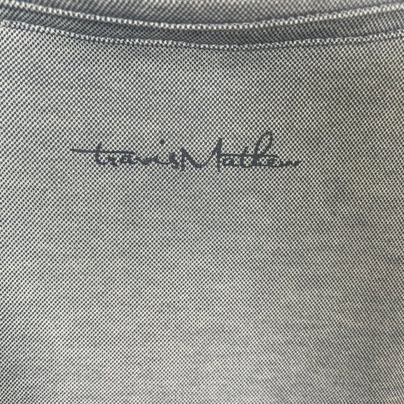 Travis Mathew Floral Pocket Polo Shirt Mens XXL Golf SS Gray Blue No Maps Hawaii - Picture 4 of 7